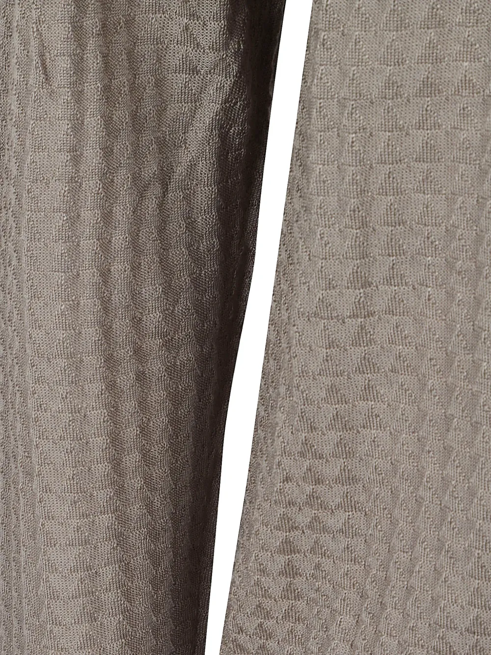 Emporio Armani waffle-knit crew-neck sweater Beige
