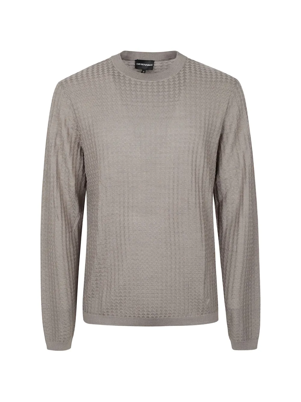 Emporio Armani waffle-knit crew-neck sweater Beige