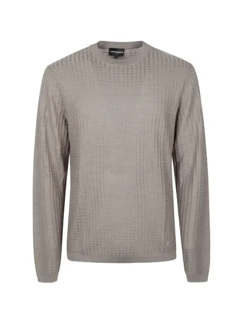 Emporio Armani waffle-knit crew-neck sweater