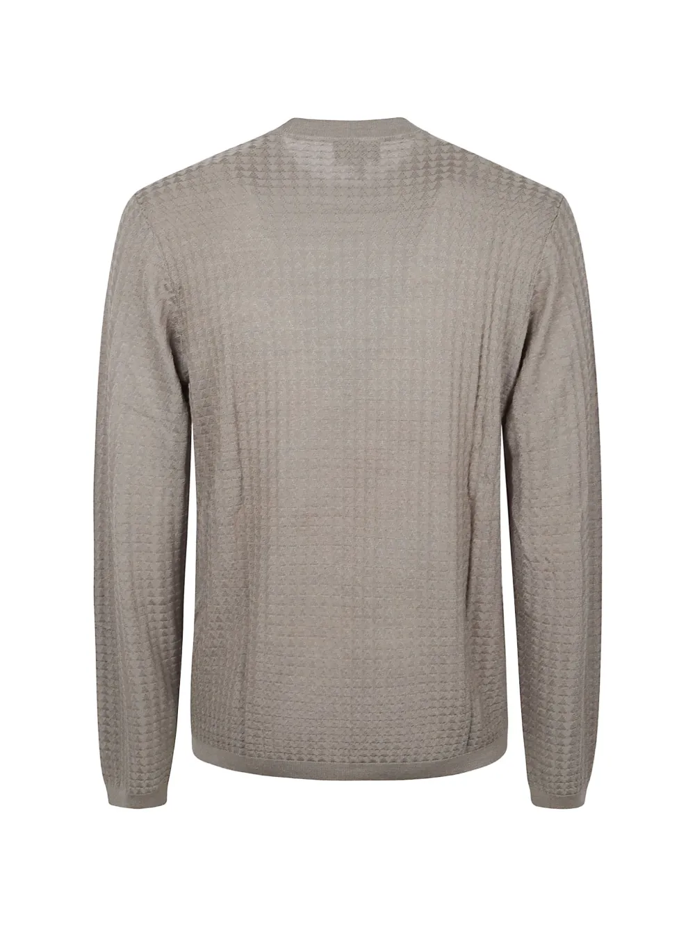 Emporio Armani waffle-knit crew-neck sweater Beige