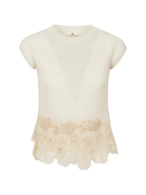 Ermanno Scervino lace-trimmed cashmere top