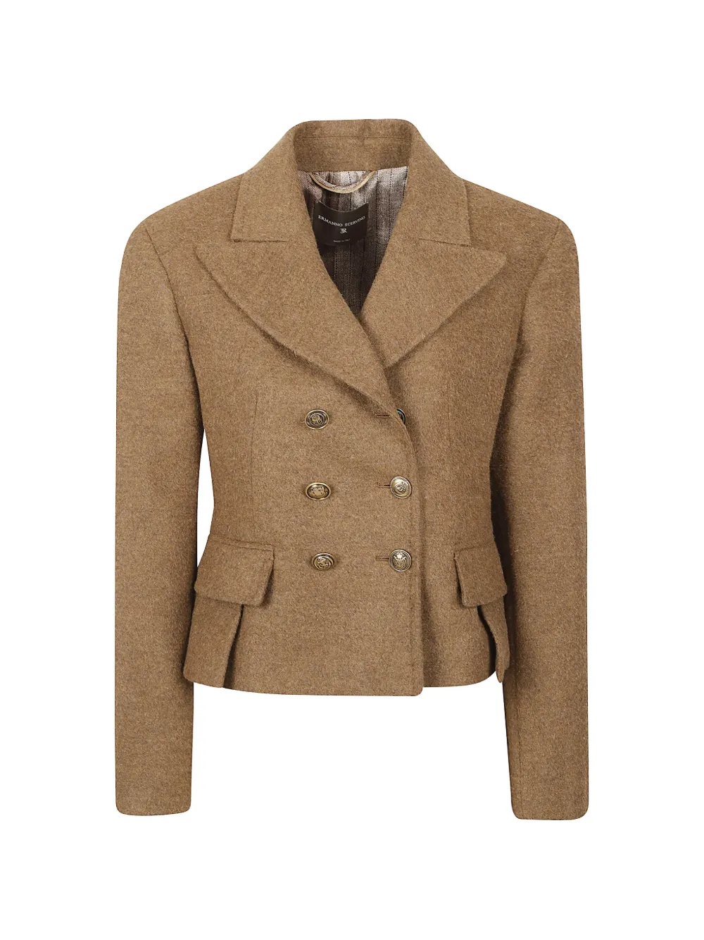 Ermanno Scervino double-breasted notched-lapels cropped jacket Groen