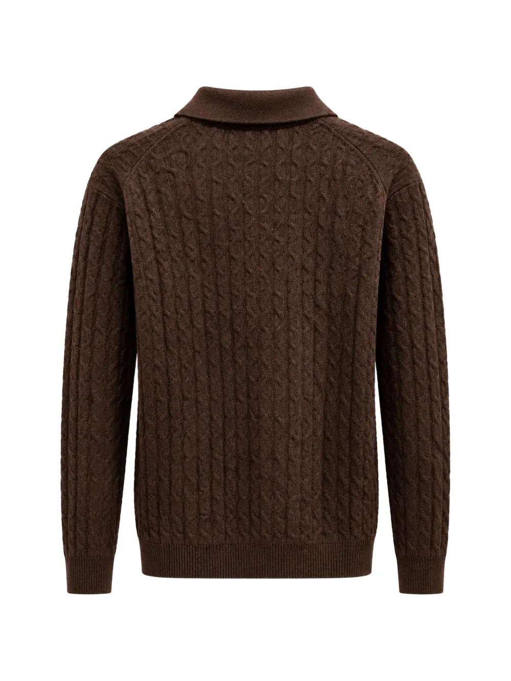 THE PULL cable-knit polo sweater Bruin