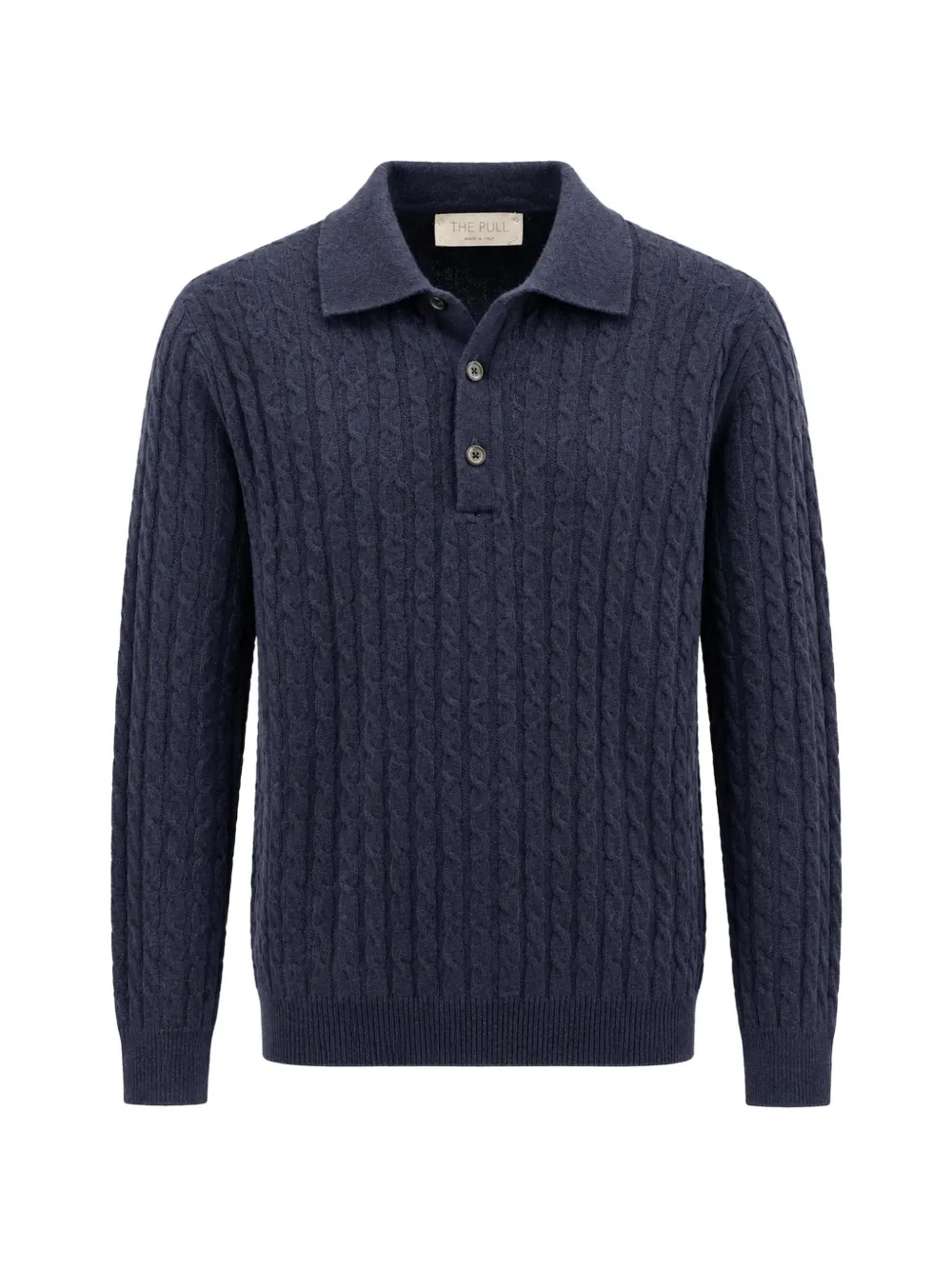 THE PULL cable-knit virgin-wool sweater Blauw