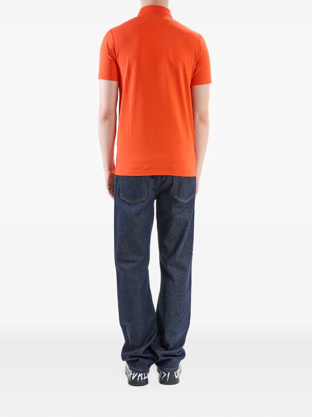 Karl Lagerfeld Karl Kameo embroidered polo shirt Oranje