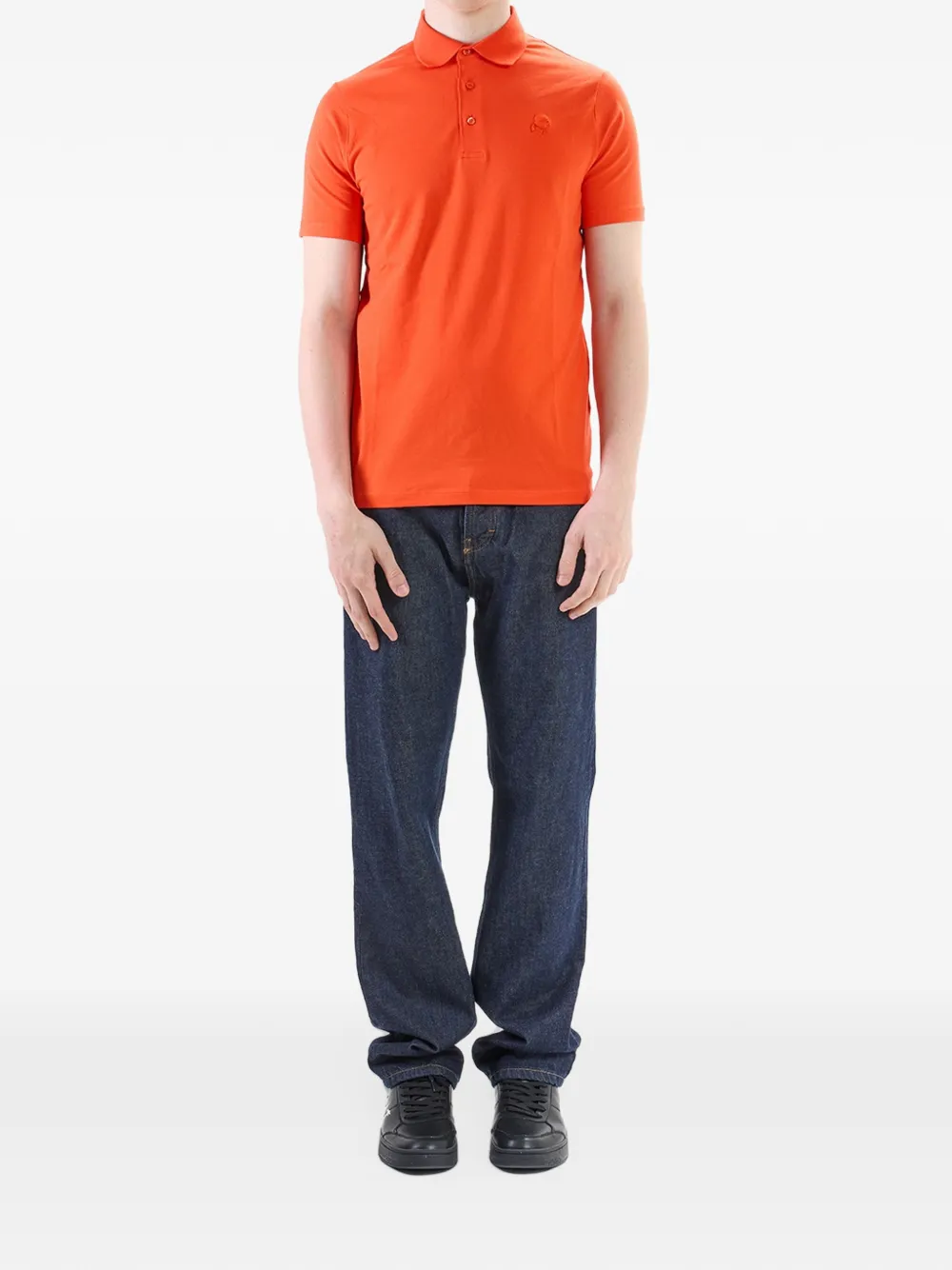 Karl Lagerfeld Karl Kameo embroidered polo shirt Oranje