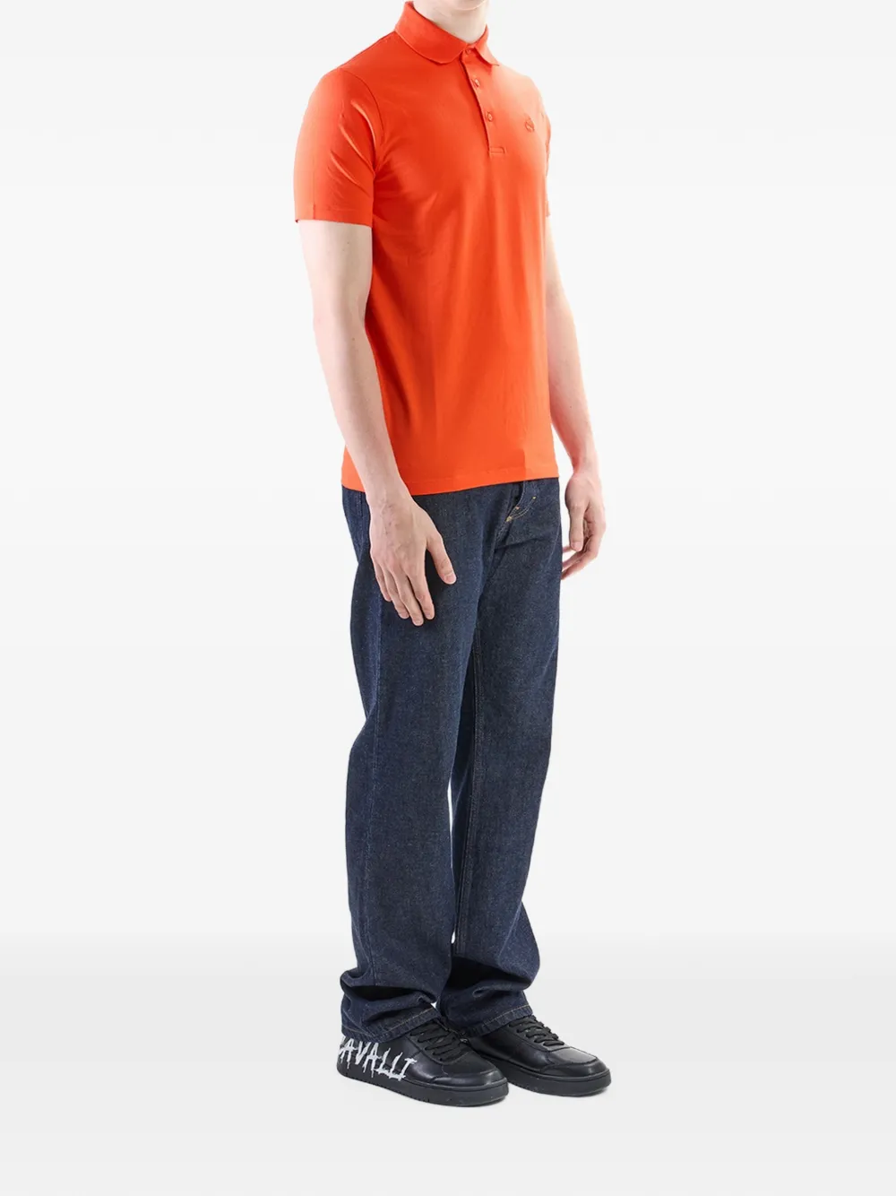 Karl Lagerfeld Karl Kameo embroidered polo shirt Oranje
