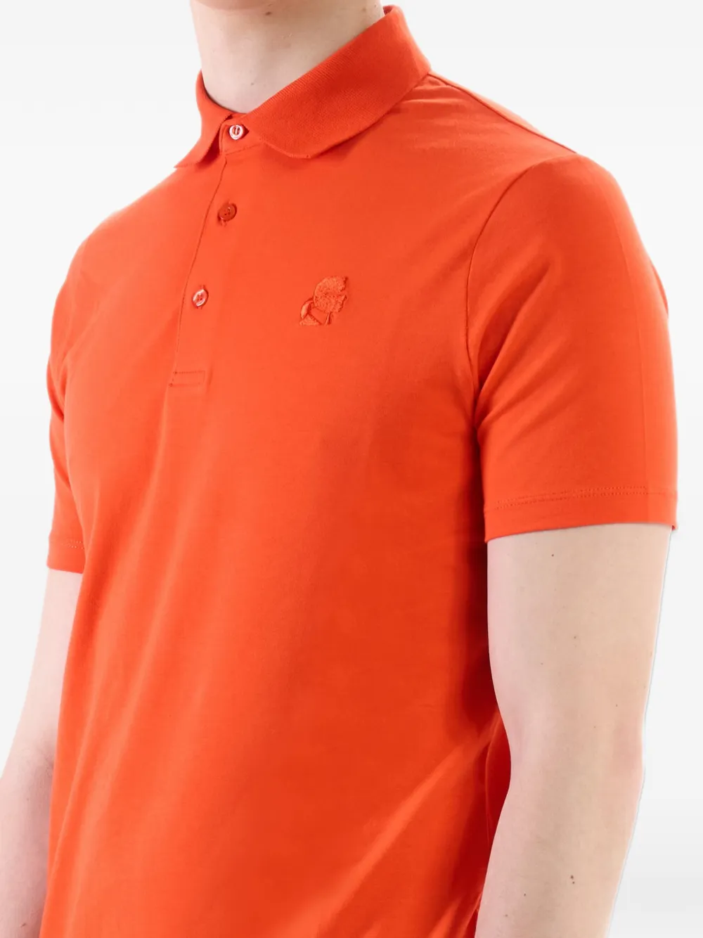 Karl Lagerfeld Karl Kameo embroidered polo shirt Oranje