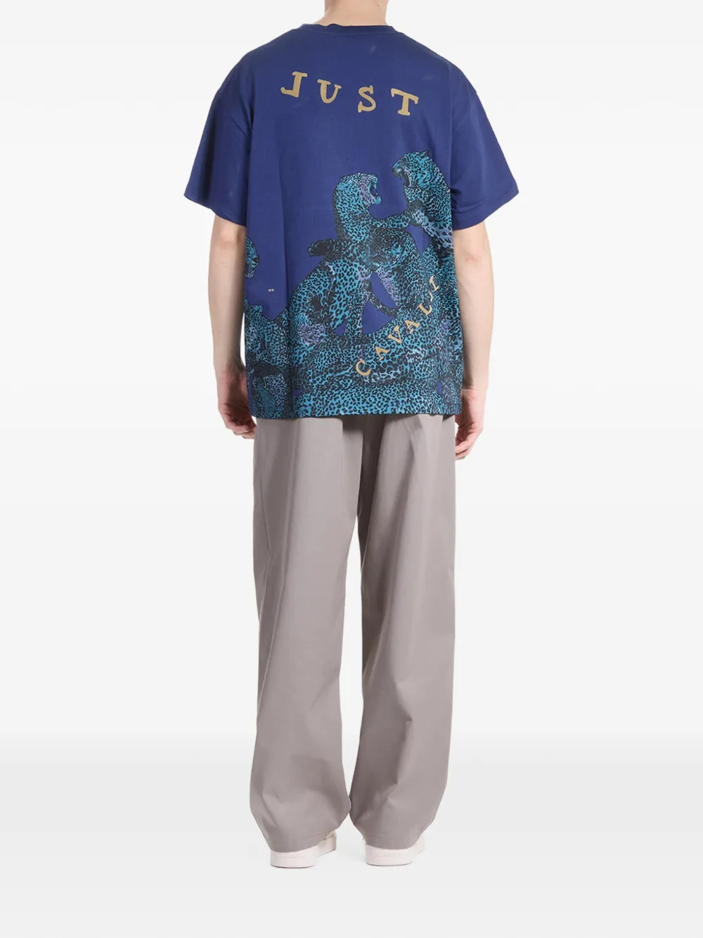 Just Cavalli leopard-print T-shirt Blauw