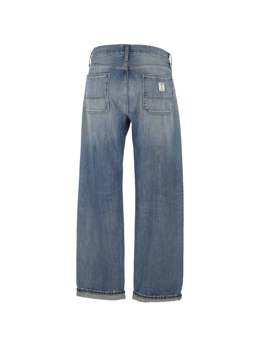 Roy Rogers distressed straight-leg jeans Blauw