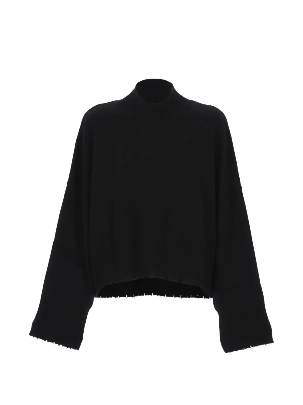 EMMA E GAIA distressed high-neck sweater - Nero