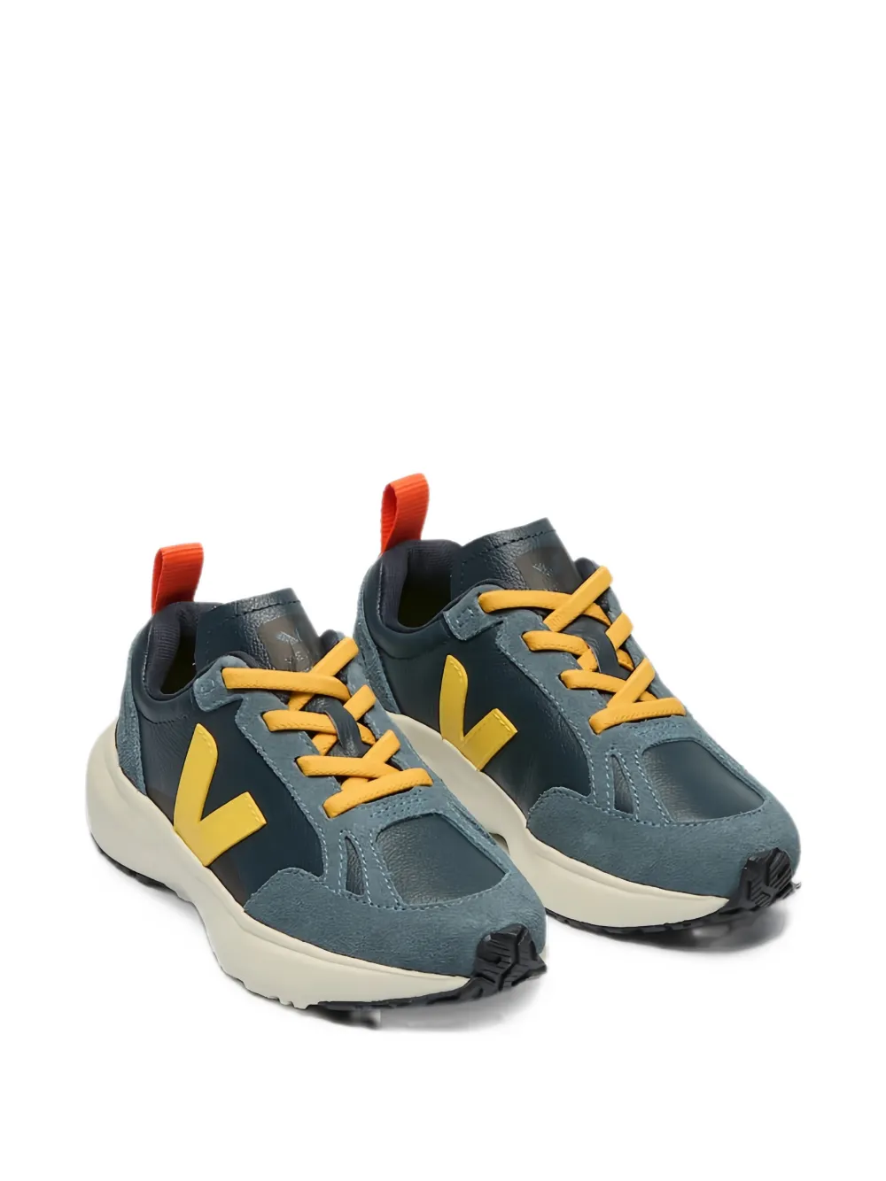 VEJA Kids Canary suede-panelled leather sneakers - Blu