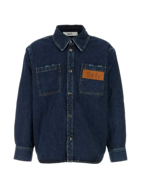 Séfr logo-patch denim shirt
