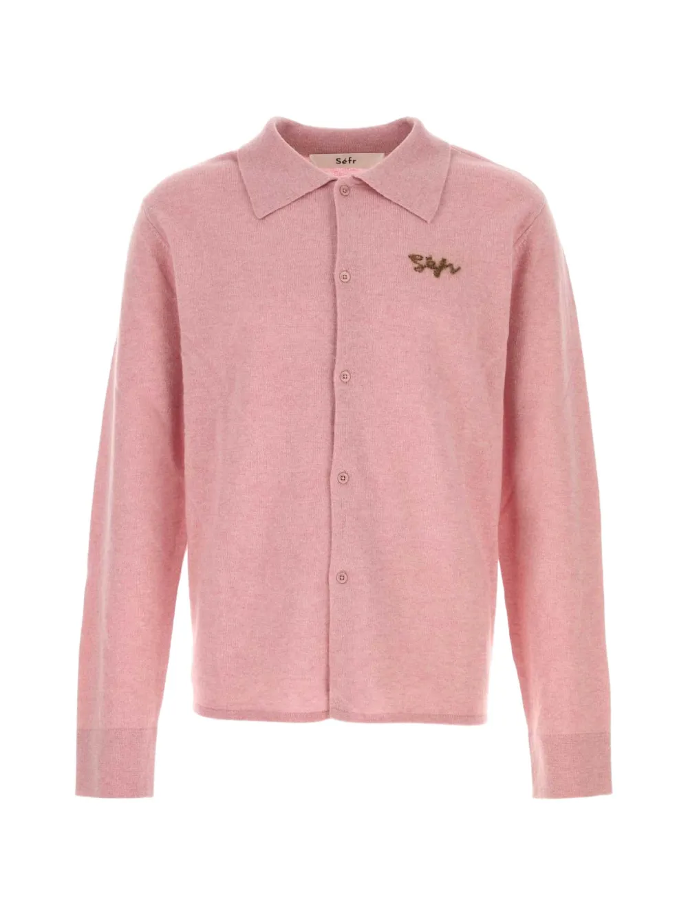 Séfr logo-embroidered knitted shirt - Rosa