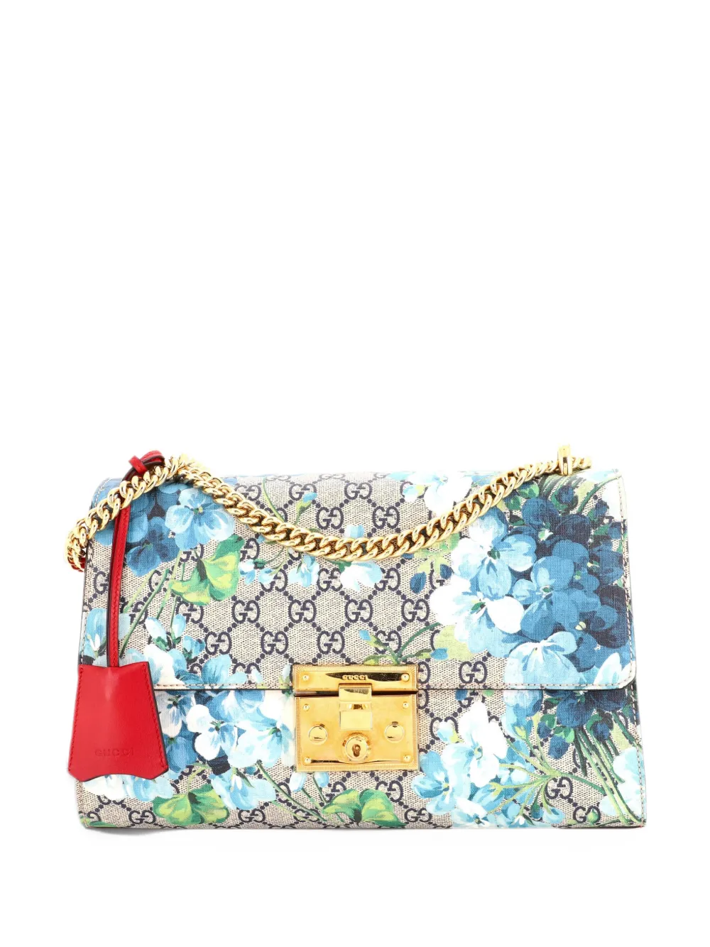 Gucci Pre-Owned Padlock Blooms Print GG Coated Canvas Medium shoulder bag - Multicolore
