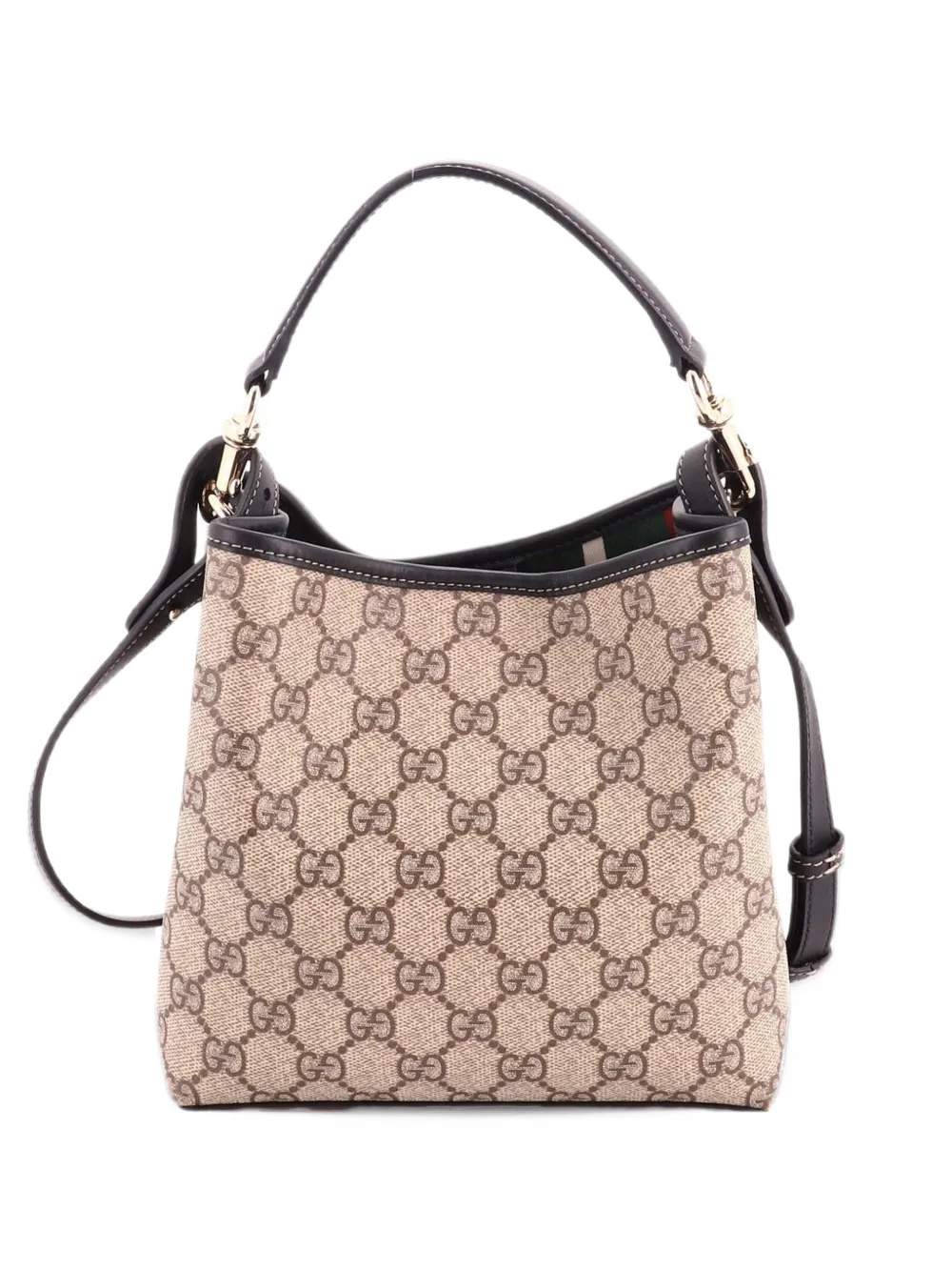 Gucci Pre-Owned GG Emblem GG Coated Canvas Small bucket bag - Marrone