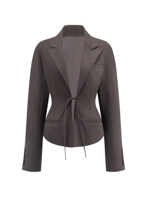 OUDE WAAG structured tie-fastening jacket