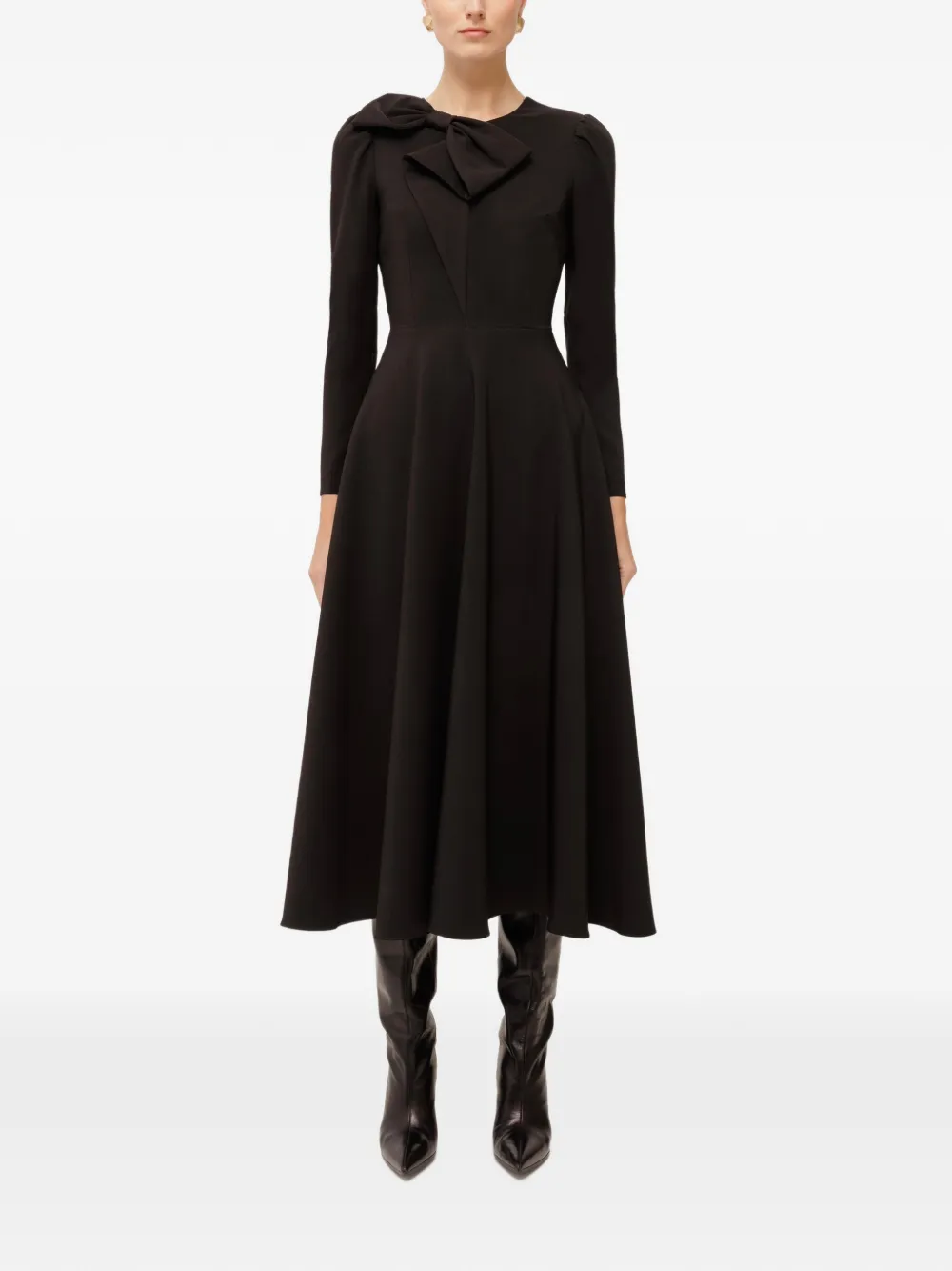 NISSA A-line midi dress - Black