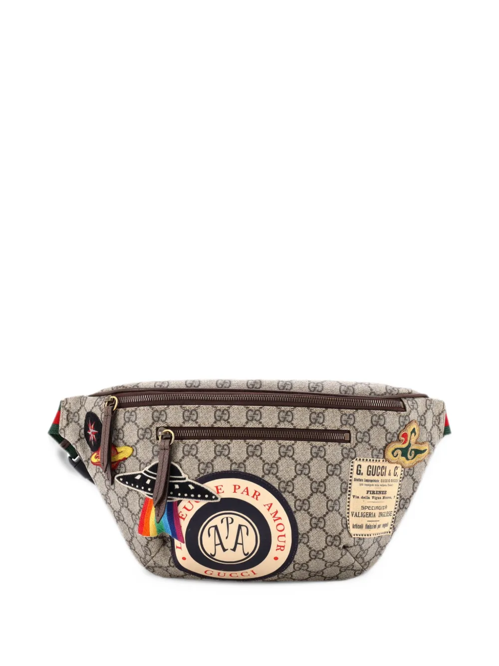 Gucci Pre-Owned Courrier Zip GG Coated Canvas with Applique belt bag - Marrone