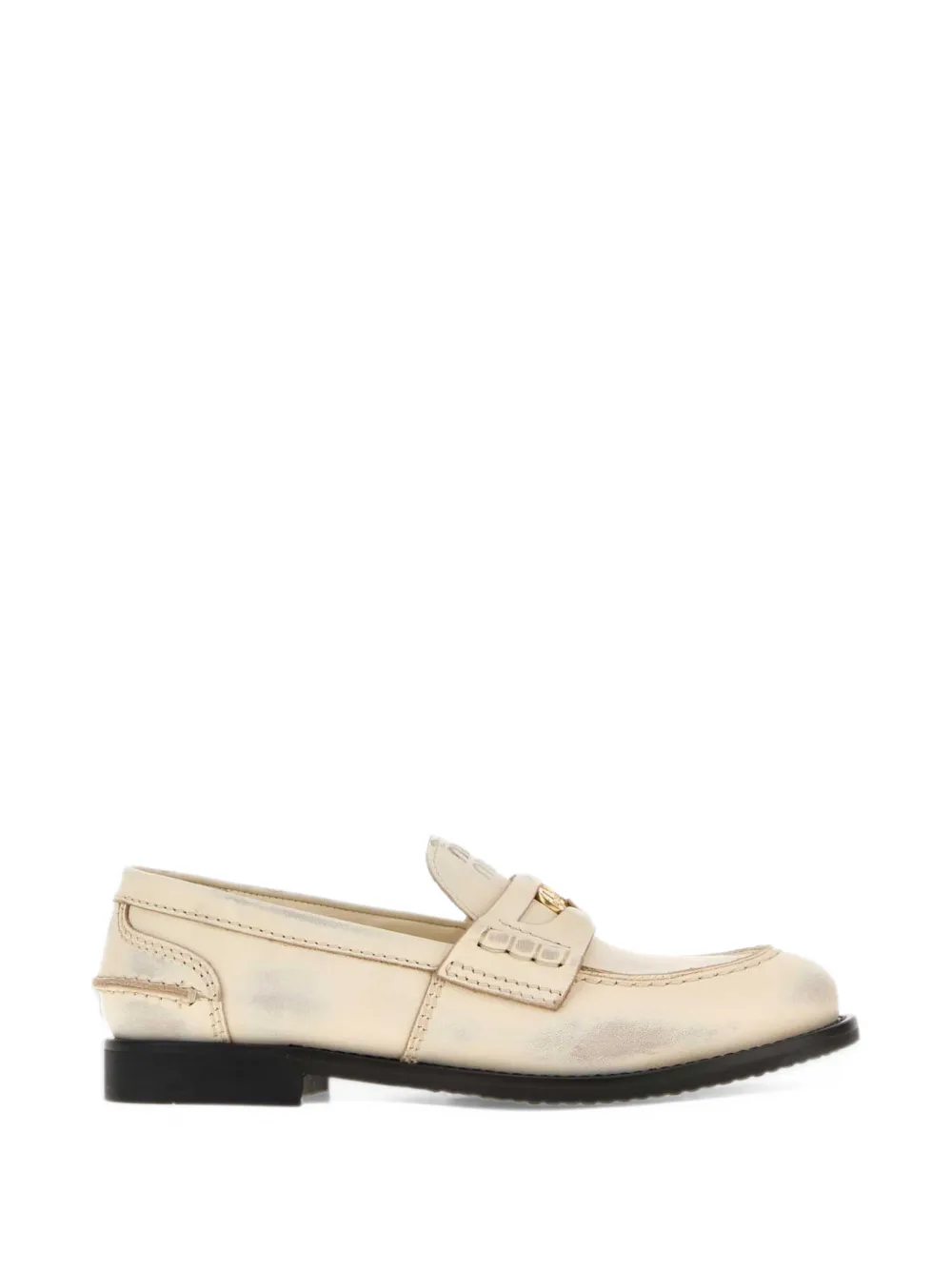 Miu Miu retro-effect leather penny loafers - Toni neutri