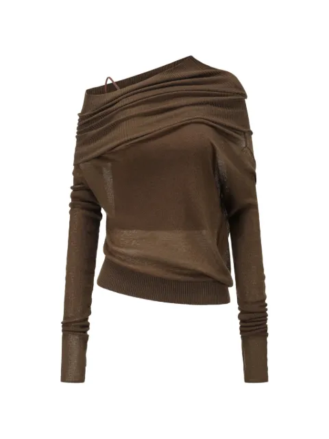 OUDE WAAG asymmetric draped-detail sweater