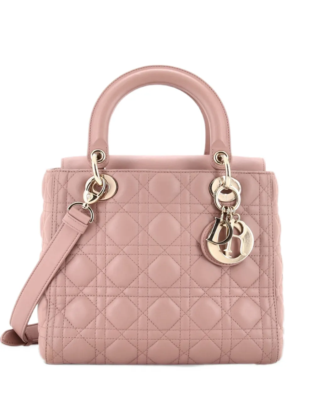 Christian Dior Pre-Owned Lady Dior NM Bag Cannage Quilt Lambskin Medium satchel - Toni neutri