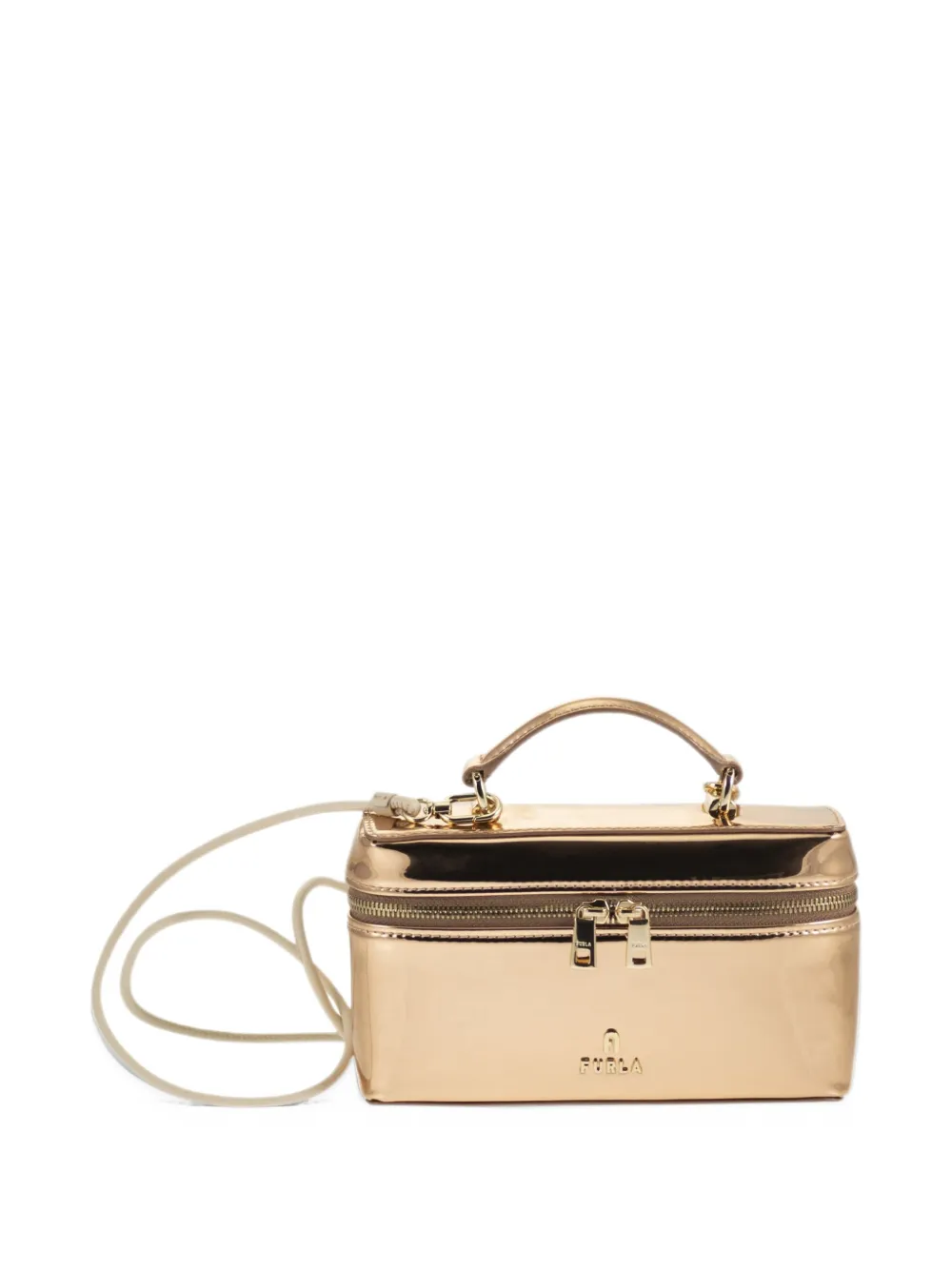 Furla Camelia metallic-effect tote bag Beige