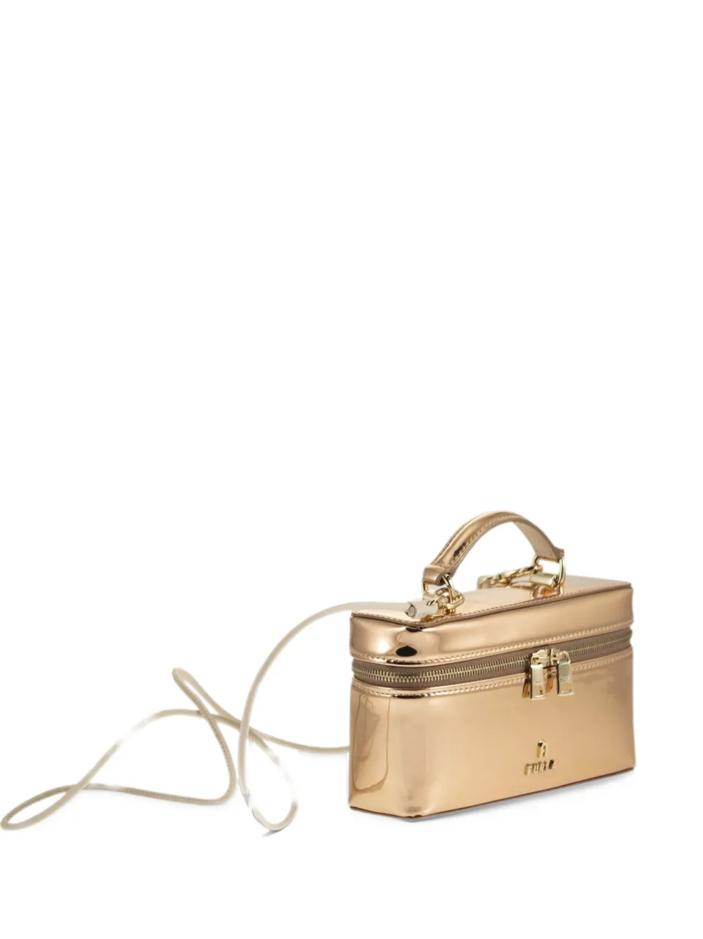 Furla Camelia metallic-effect tote bag Beige
