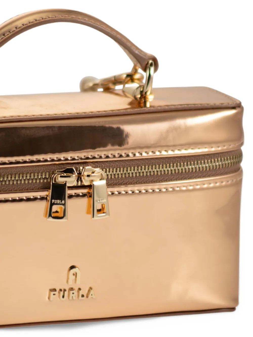 Furla Camelia metallic-effect tote bag Beige