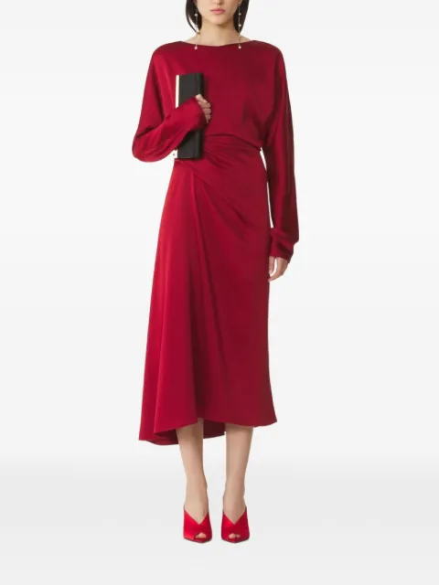 Lanvin fitted satin dress with button detail