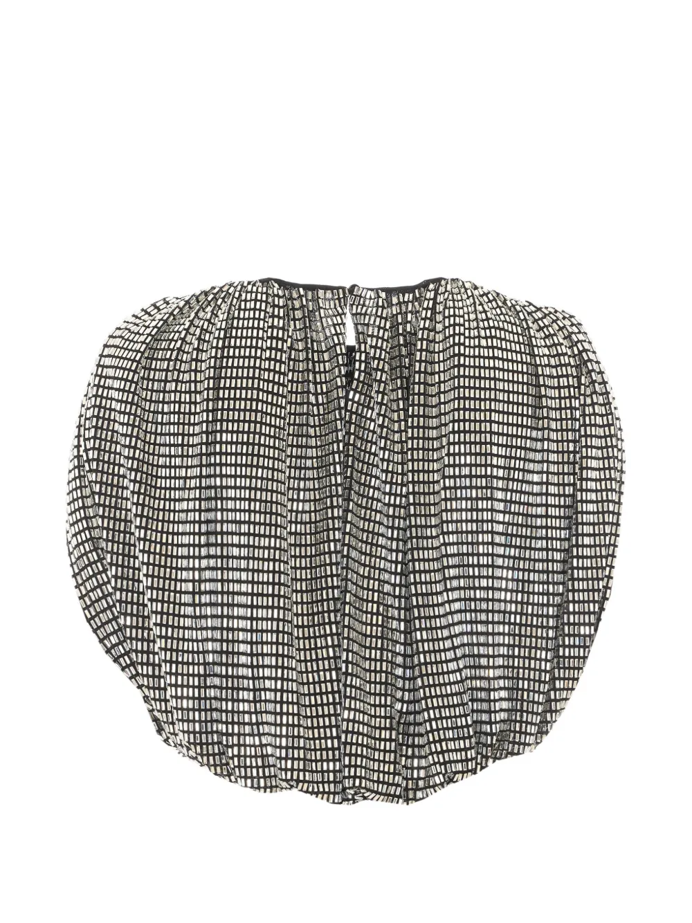 Self-Portrait silver rhinestone drape top Metallic
