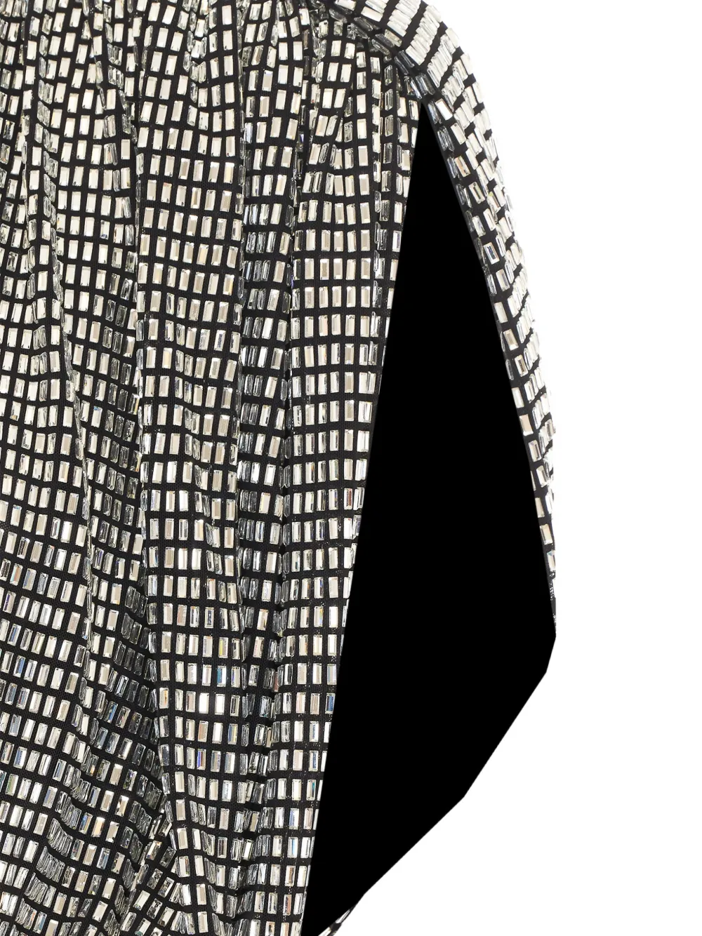 Self-Portrait silver rhinestone drape top Metallic