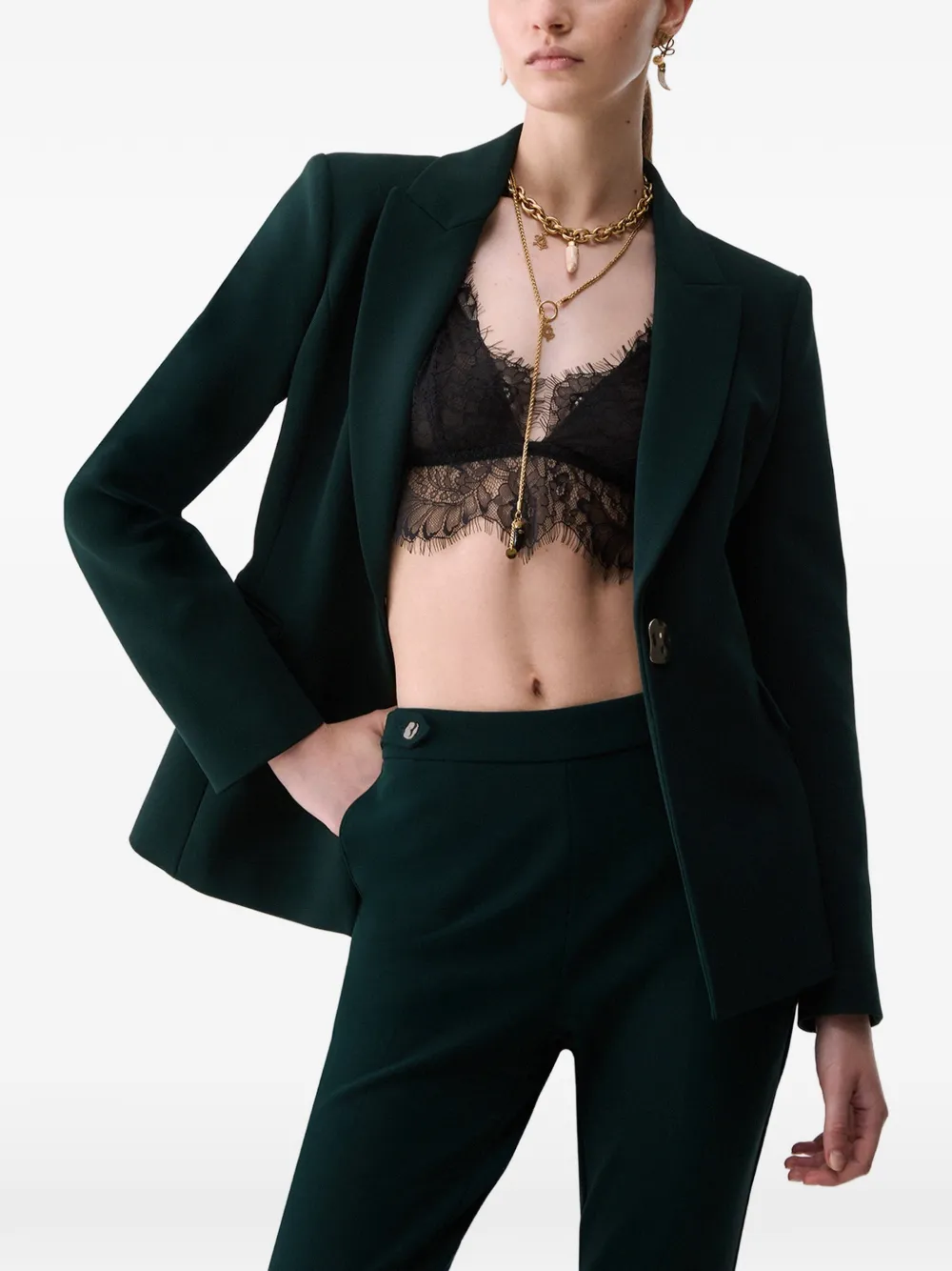 LIU JO blazer with button jewel Groen