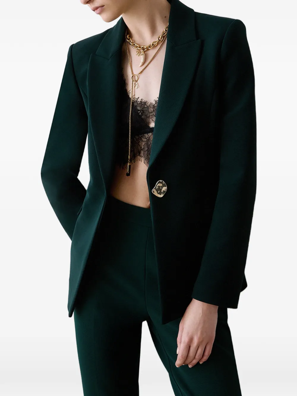 LIU JO blazer with button jewel Groen
