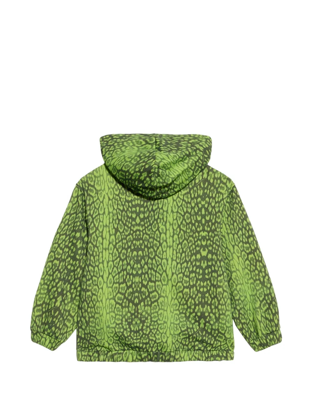 Roberto Cavalli Junior leopard-print zip-up hoodie Groen
