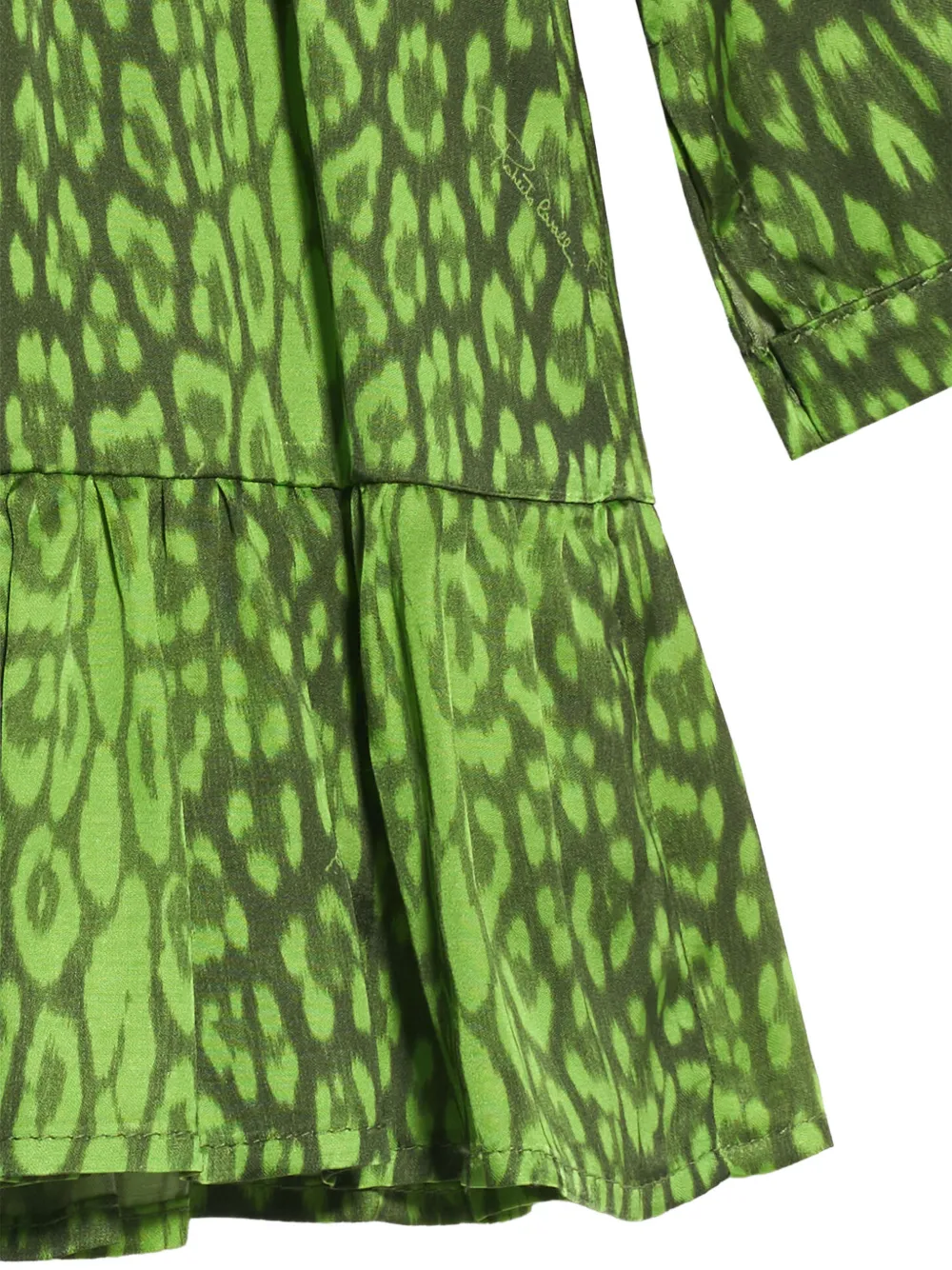 Roberto Cavalli Junior leopard-print bow-detail dress Groen