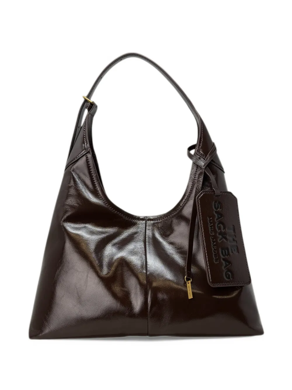 Marc Jacobs Belted Sack bag in crinkle leather - Marrone