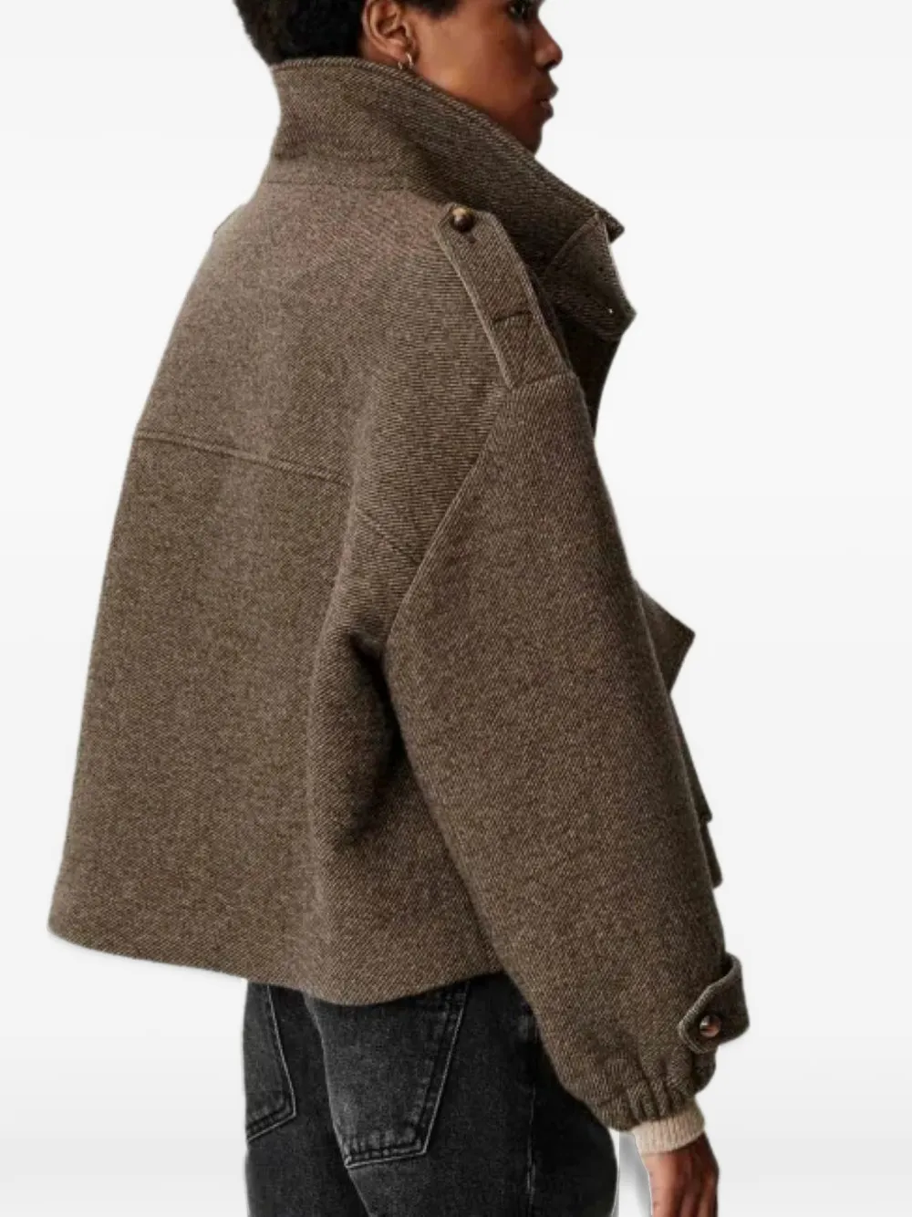 Sessùn Mean Streets high-neck epaulette jacket Bruin