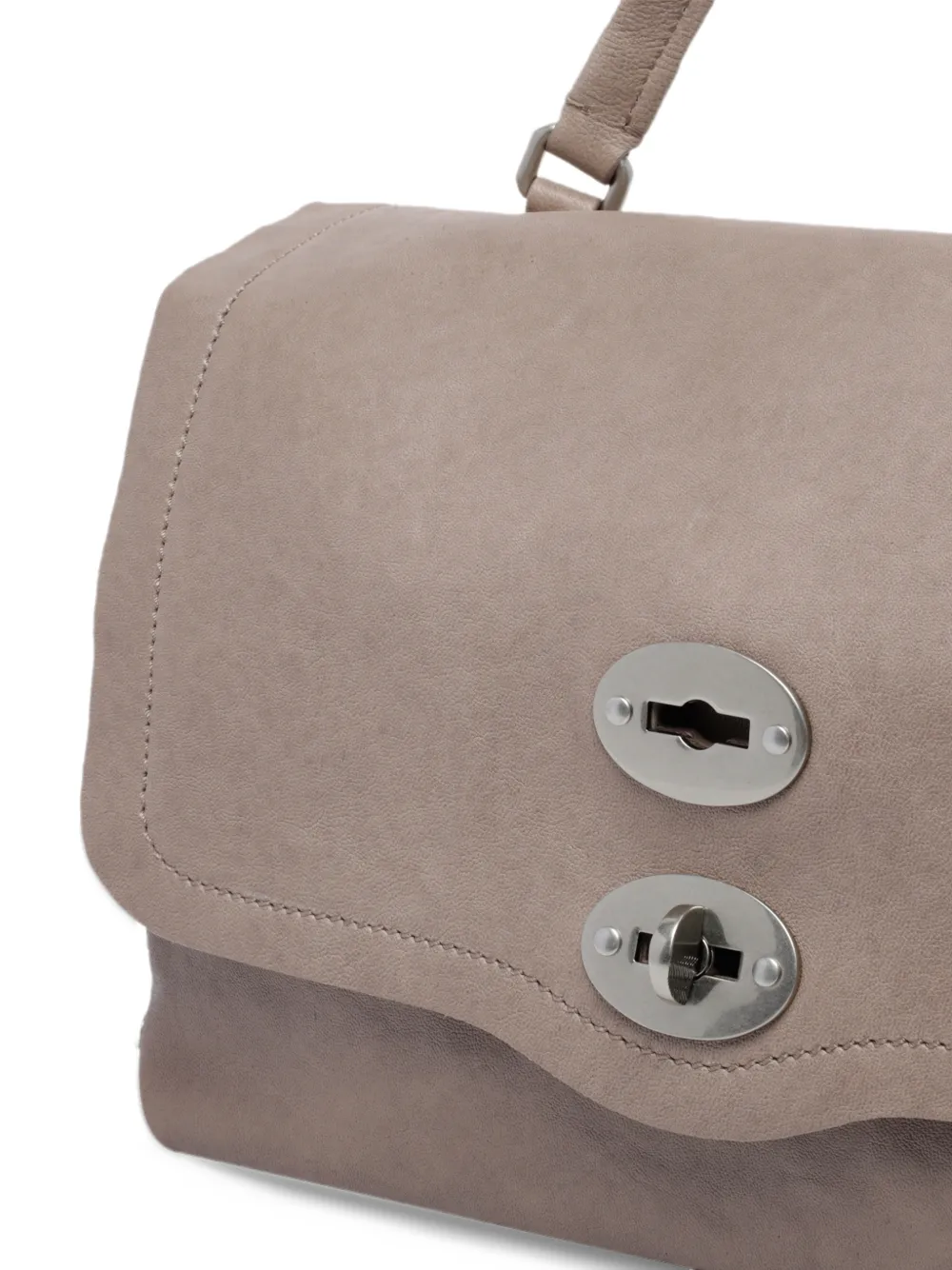 Zanellato Postina stud-embellished leather clutch bag Grijs