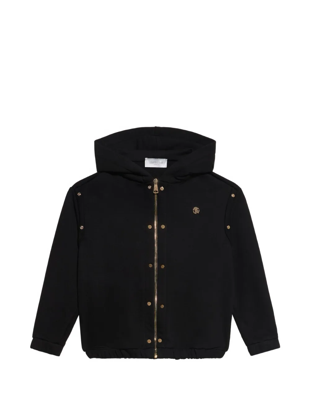 Roberto Cavalli Junior logo-plaque zip-yp hoodie - Nero