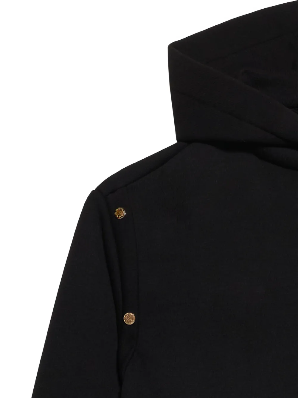 Roberto Cavalli Junior logo-plaque zip-yp hoodie Zwart