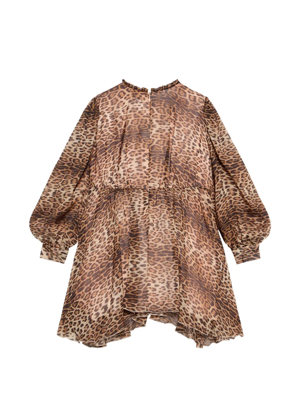 Roberto Cavalli Junior leopard-print floral-appliqué dress Bruin
