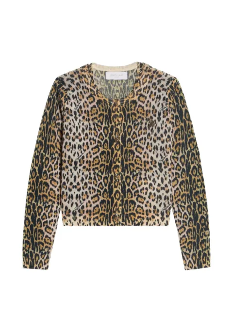 Roberto Cavalli Junior leopard-print button-up cardigan