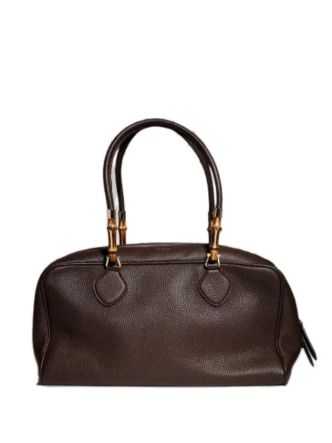 Gucci large boston bag with bamboo