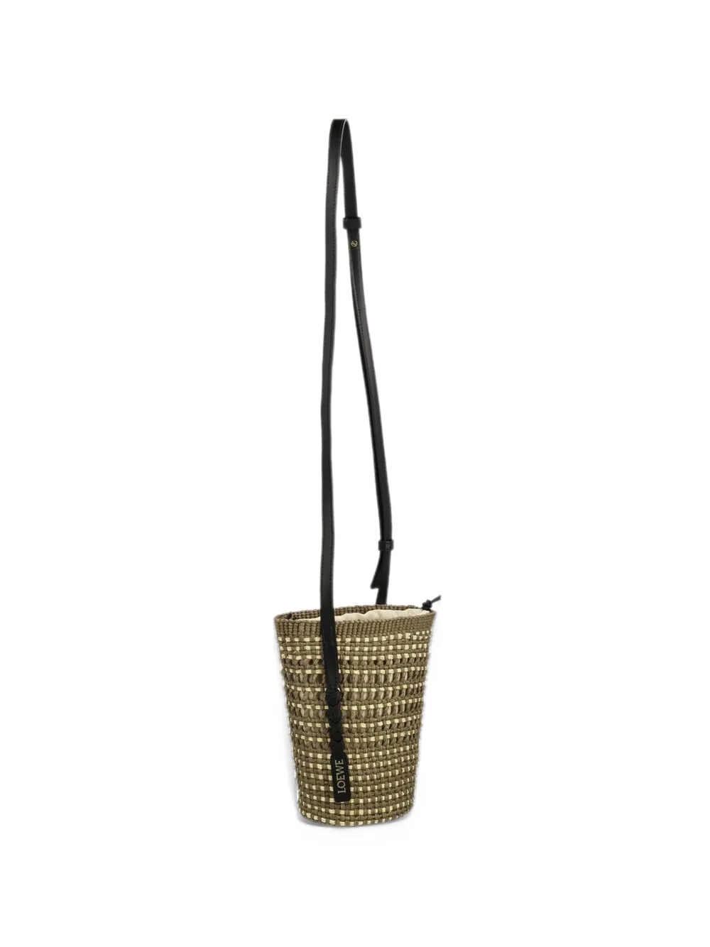 LOEWE Braid pocket in iraca-palm and calfskin bag - Verde