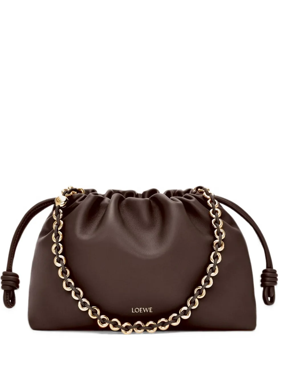 LOEWE porte-monnaie Flamenco médium en cuir d’agneau Nappa souple - Marron