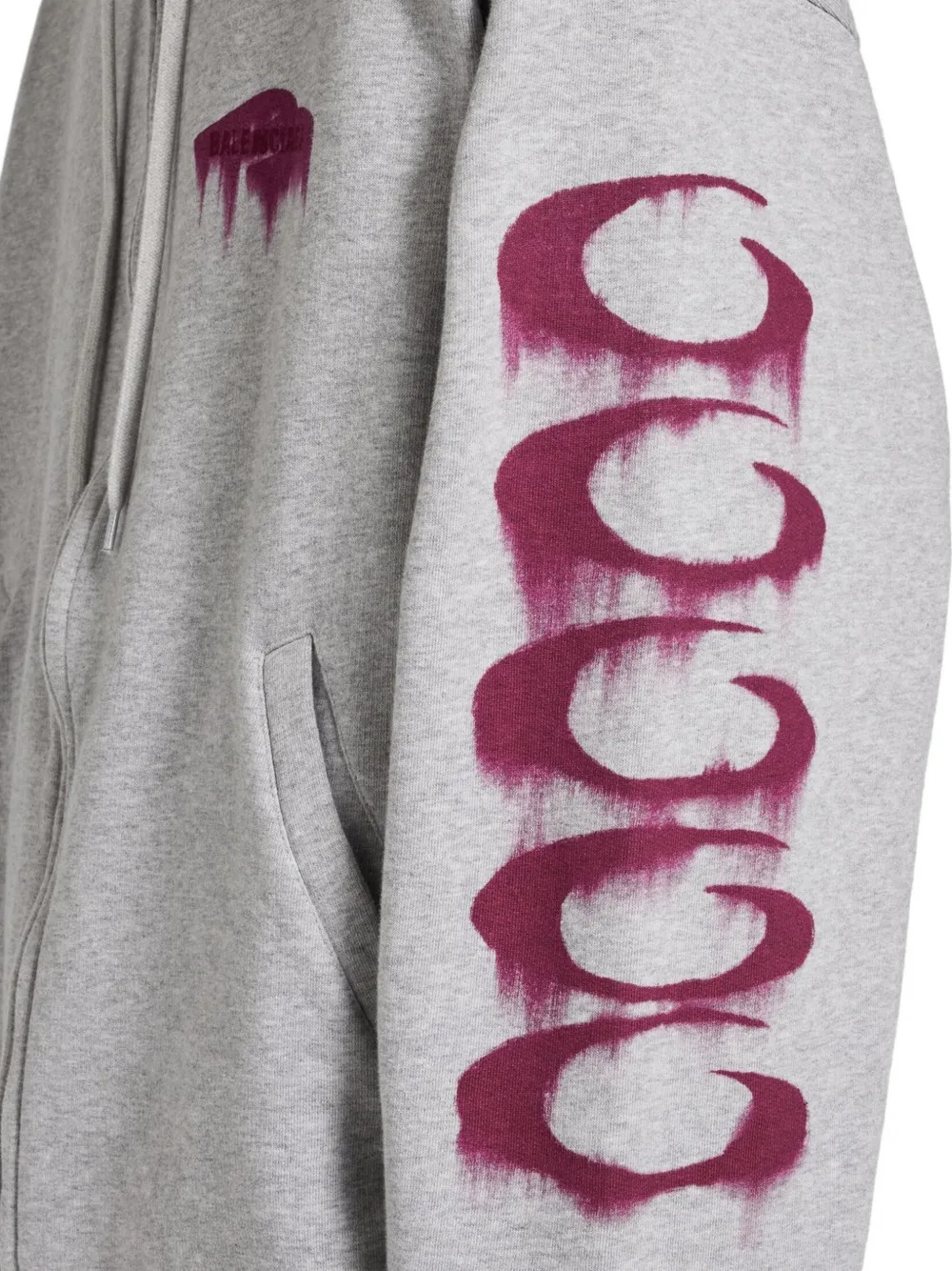 Balenciaga wet brush oversized zip-up hoodie in light heather grey Grijs