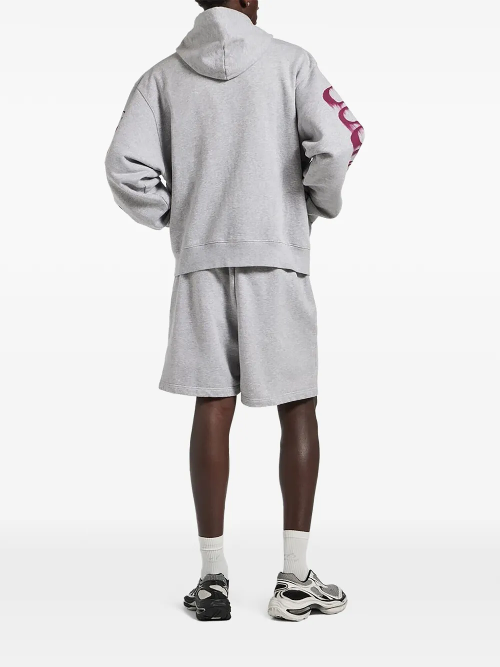 Balenciaga wet brush oversized zip-up hoodie in light heather grey Grijs