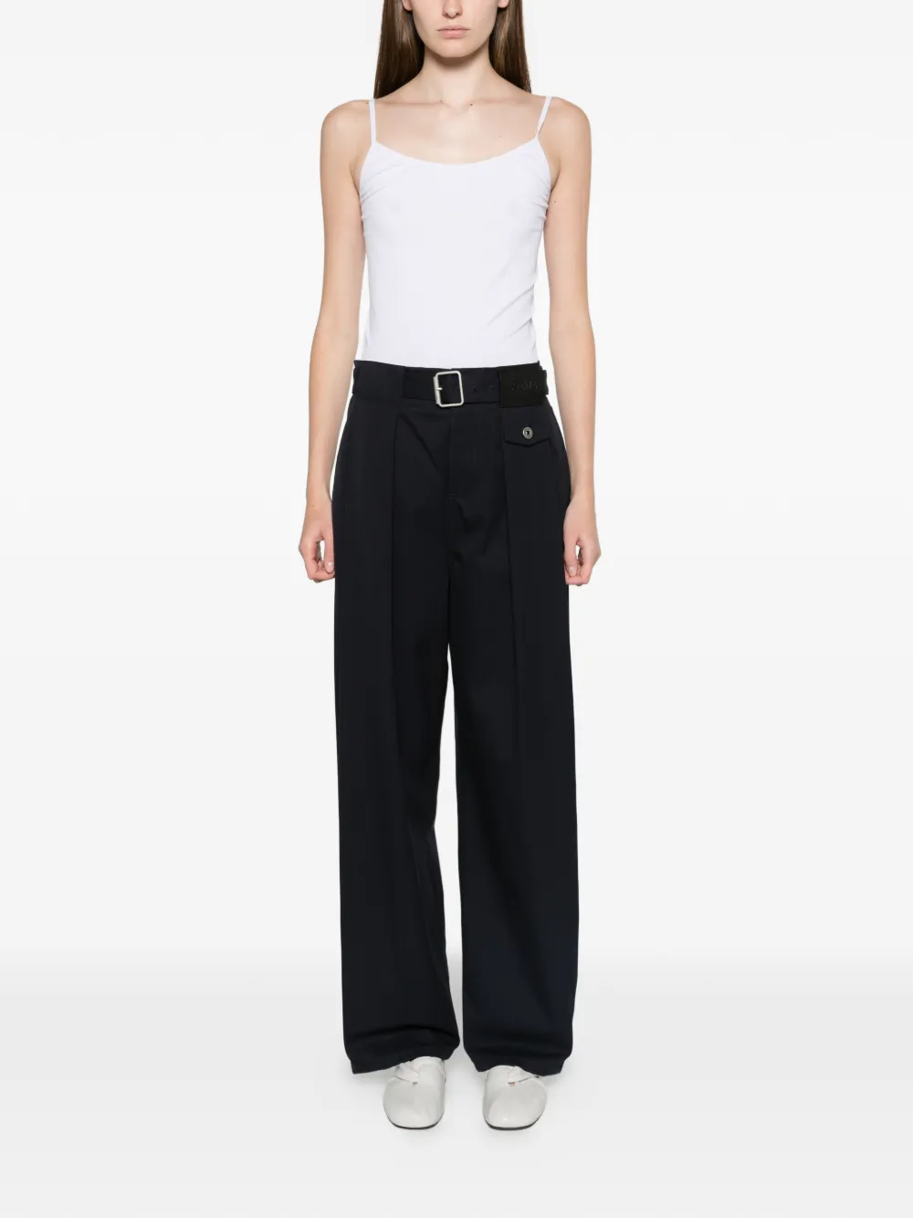LOEWE trousers in cotton and silk Zwart