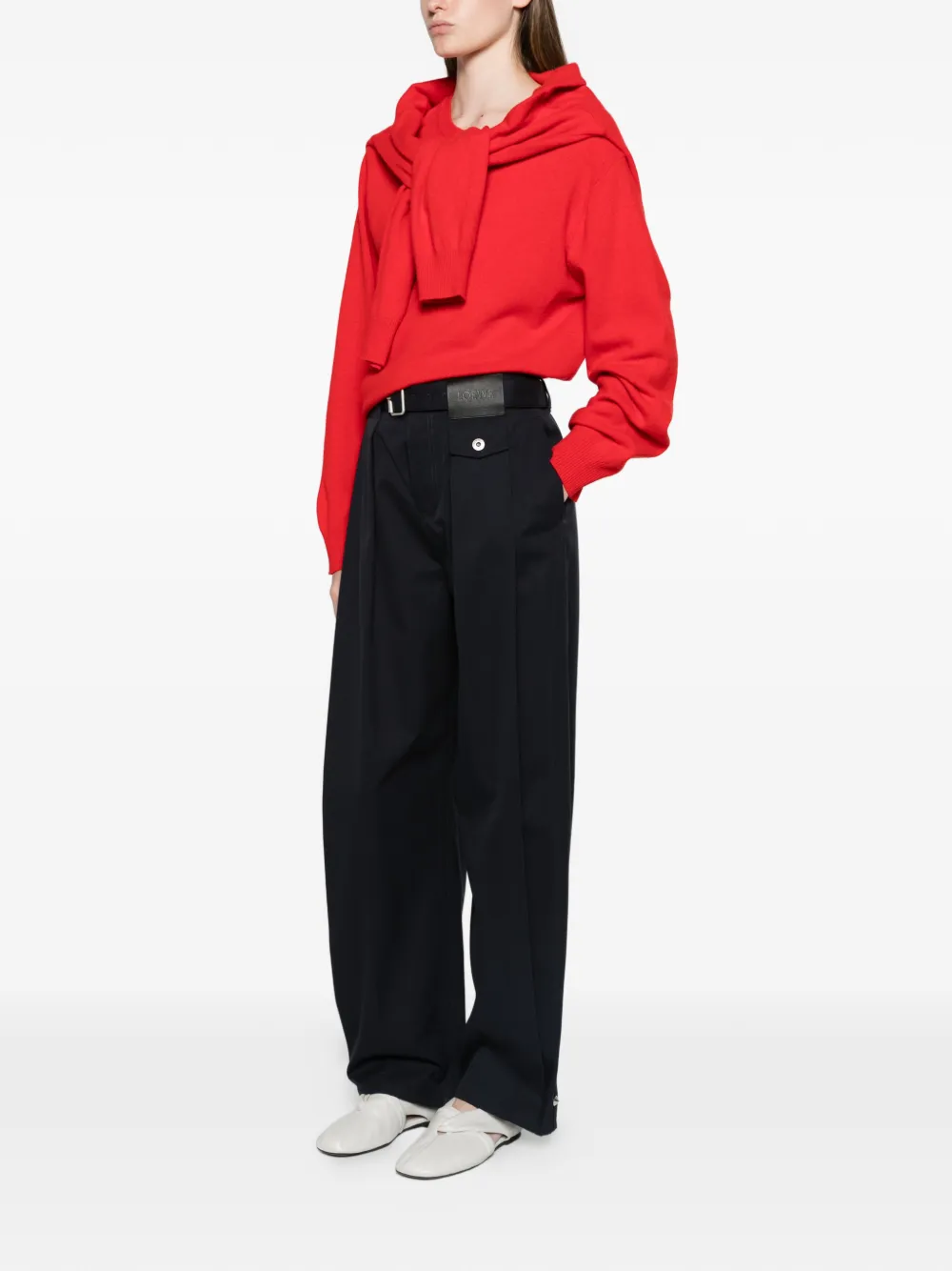 LOEWE trousers in cotton and silk Zwart
